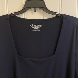 Chico's Navy Blue 3/4 Sleeve Top